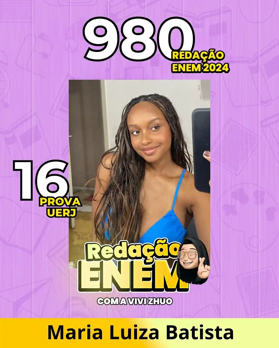 Maria Luiza Batista, nota 980 na redação do ENEM 2024