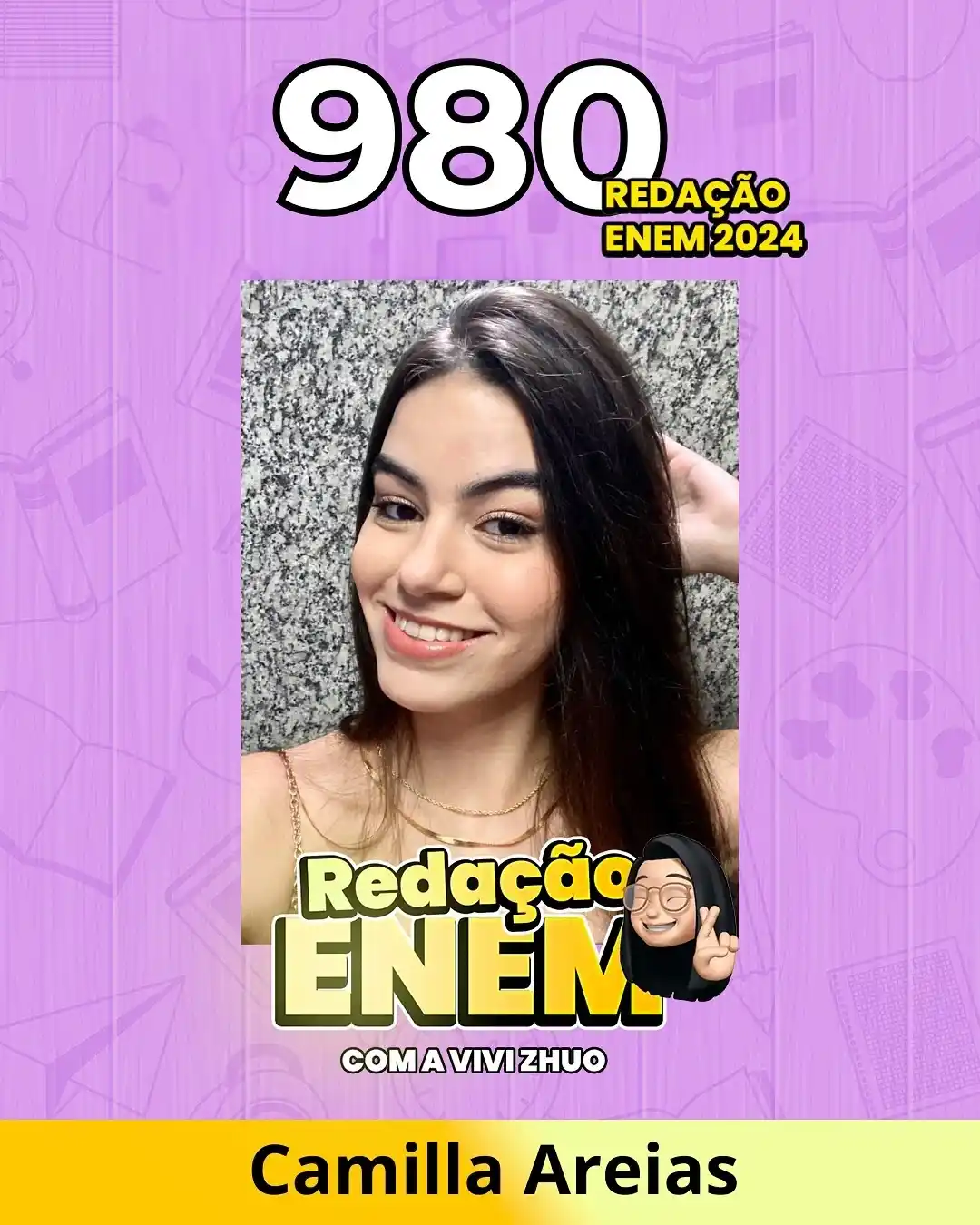 Camilla Areias, nota 980 na redação do ENEM 2024